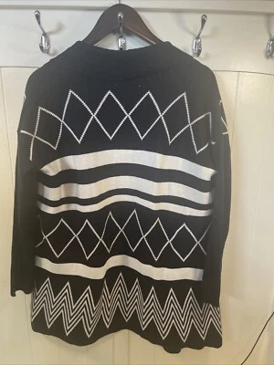 Cárdigan abierto Ya Los Angeles talla M negro/blanco diseño gráfico Foto 1 de 4