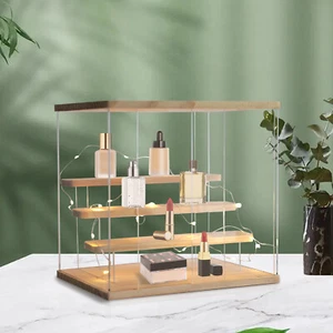 Acryl & Holz 12,9*8,8*12 Zoll Transparent 3 Ebenen Vitrine mit LED-Licht - Bild 1 von 24