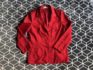 VTG Retro RED textured Koret Of California Work Jacket Blazer See Measurements - Picture 1 of 13