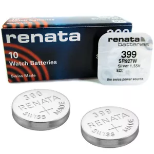 2 x Renata 399 SR927SW D399 GP399 SR57 AG7 Watch Batteries - Picture 1 of 1