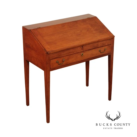 Hepplewhite style Antique Cherry Schoolmaster's Flip-Top Desk Cover