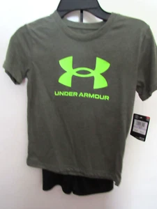 UNDER ARMOUR 2 PC SHORT & T-SHIRT SET SIZE 6 BOYS GRAY MSRP $36.00 - Picture 1 of 7