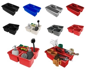 LARGE PLASTIC KITCHEN TOOL CADDY CARRY TRAY TIDY HOME OFFICE CLEANING ORGANISER - Picture 1 of 52