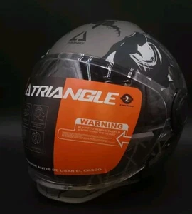 TRIANGLE Motorcycle Helmets Full Face 3/4 Open Face Dual Visor Green Floresc. H5 - Bild 1 von 11
