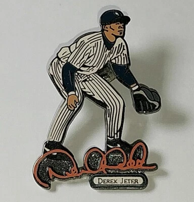 New York Yankees Derek Jeter  With Signature Baseball MLB Pin by Peter David - Image 1 of 4