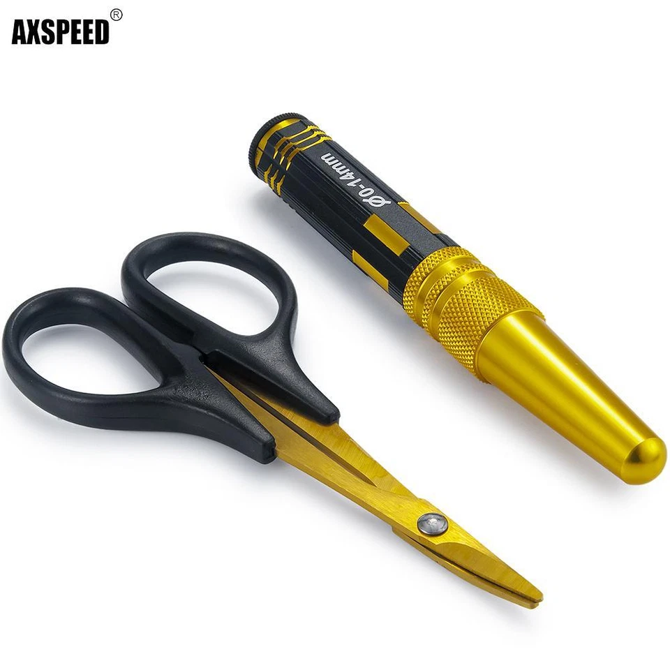 FLYXM Body Reamer 0-14mm Hole Puncher w/Sleeve Curved Scissors for RC Car Tool - Image 1 of 4