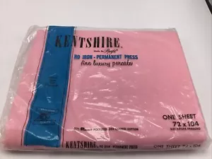 Pacific Kentshire lenzuolo doppio piatto rosa percalle NOS vintage NUOVO in confezione 72x104 - Foto 1 di 7