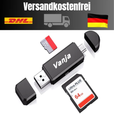 Micro USB zu Micro SD Adapter | OTG Plug & Play | Kompatibel mit Android/PC - Bild 1 von 4