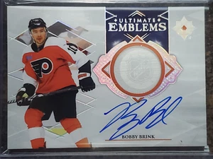 2023-24 Ultimate Collection BOBBY BRINK Emblems AUTO! #UE-BB Philadelphia Flyers - Picture 1 of 3