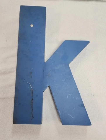 Vintage 3D BIG Metal Letter K.   15 inches Tall Cover