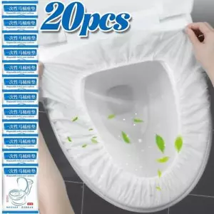 Funda de asiento de inodoro desechable - estéril, portátil, no tejida para baño de viaje y camping - Imagen 1 de 15