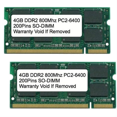 8GB Kit 2x 4GB DDR2 800 MHz PC2-6400 Sodimm Memory for IBM Lenovo HP Dell Laptop - Image 1 of 2