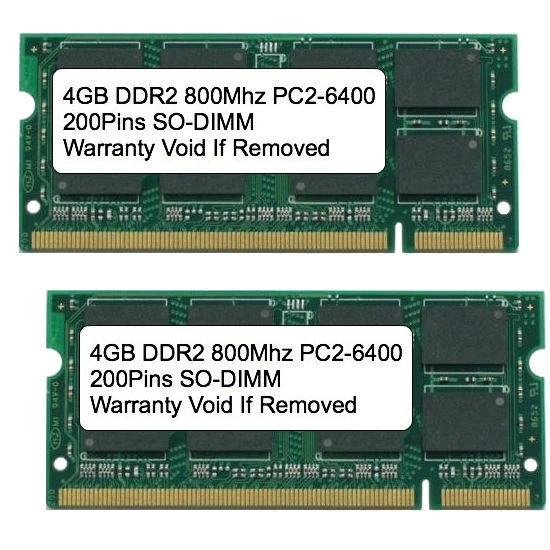 8GB Kit 2x 4GB DDR2 800 MHz PC2-6400 Sodimm Memory for IBM Lenovo HP Dell Laptop - Image 1 of 2