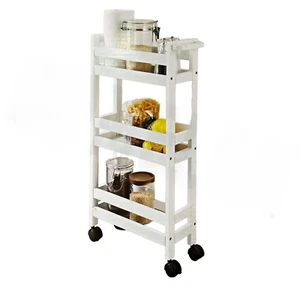 3 Tier Freestanding Bathroom Kitchen Shelf Storage Wooden Frame Multi Purpose - Picture 1 of 3
