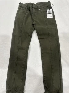 7 SEVEN FOR ALL MANKIND Girls Olive Green Skinny Jeans Size 8 EUC - Picture 1 of 8