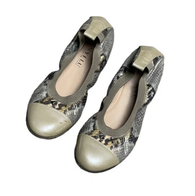 Anyi Lu змеиная кожа/патент ручной работы в Италии удобные балетки женщин размер 7,5 - Изображение 1 из 4