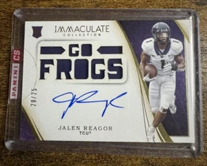 2020 Immaculate Jalen Reagor Rookie Worn Patch Auto /25 TCU Go Frogs SSP - Picture 1 of 2