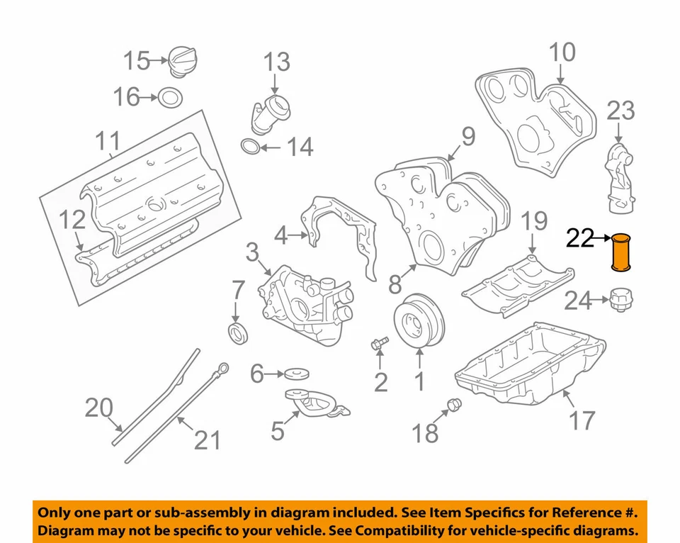Filtro de aceite de motor Cadillac GM OEM 03-04 CTS 88894390 Foto 1 de 1