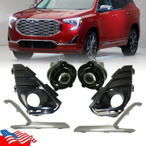 6PCS/Set Bumper Fog Light Lamp w/Bezel Frame Chrome Trim For GMC Terrain 18-2021 - Picture 1 of 14