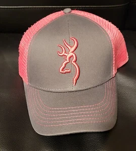 Browning Flashback Baseball Cap  Snap Back Closure Charcoal/Neon Pink - Picture 1 of 4