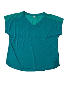 Xersion Womens Turquoise Athletic Mesh Back V-Neck Top XL 1800 - Picture 1 of 6