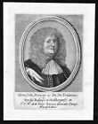 Env. 1690 Friedrich Baden Hochberg Portrait Gravure sur Cuivre Imprimé Ancien
