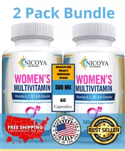 Complete Women's Multivitamin 500MG | Boost Energy, Metabolism & Immune 2 pack - Picture 1 of 12