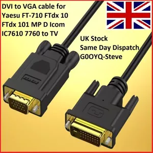 Cavo da DVI a VGA per Yaesu FT-710 FTdx 10 FTdx 101 MP D Icom IC7610 7760 a TV - Foto 1 di 7