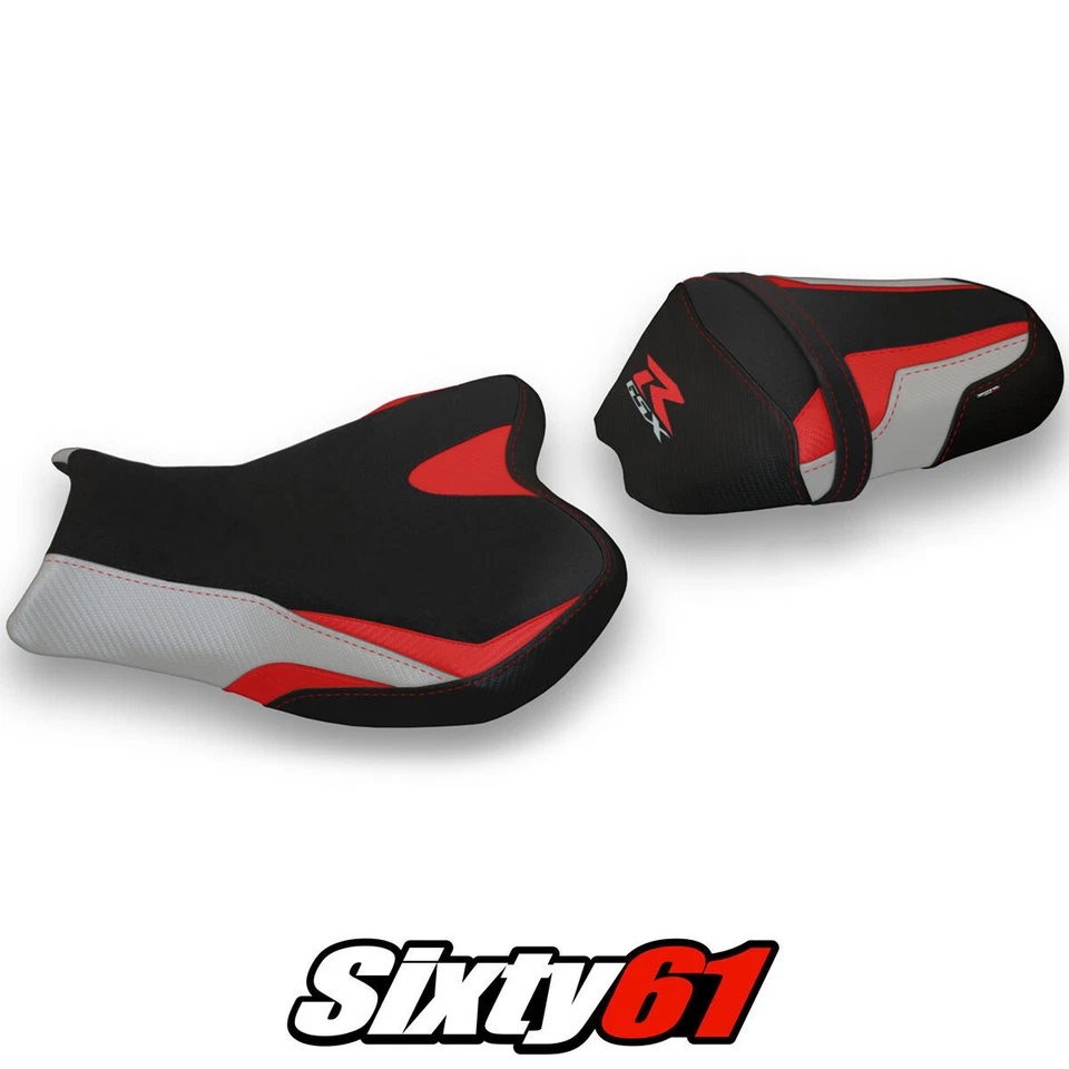 铃木 GSXR 1000 2009 - 2013 2014 年 2015 年 2016 座套 Tappezzeria 红色 银色 Blk — 第 1/4 张图片