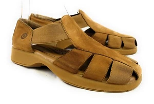 Earth Shoe Horizon hellbraune Leder Stretch Slipper Fischer Sandalen Damen 7 - Bild 1 von 10
