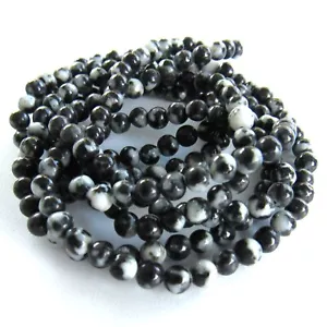 Schneeflocke Obsidian Perlen 4 mm ~ 32 Zoll Stränge (~192 Perlen) Halbedelstein - Bild 1 von 2