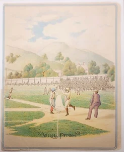 BASEBALL - 19. Jh. LITHOGRAPHIE - UNSER NATIONALSPIEL - WILDFELD 1887 - Bild 1 von 3