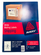 AVERY® L7168 White Laser Labels 199.6 x 143.5mm 2/Sheet 75 Sheets 150 Labels