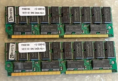 COMPAQ 148191-001  64MB  KIT  72 PIN 70NS FAST PAGE MODE PARITY FPM SIMM  fd1A42 - Image 1 of 3