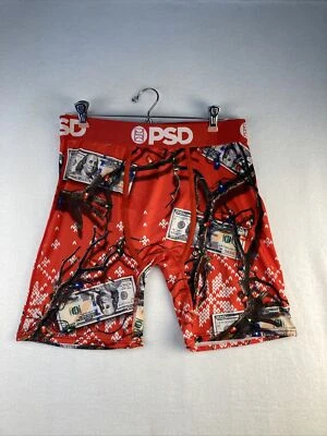 PSD Underwear Men's Red Holiday Money Lights Boxer Briefs NWOT New Size Large - Image 1 of 4