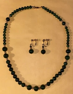 Set collana e orecchini giada nefrite imperiale, collezioni museali usati in ottime condizioni - Foto 1 di 9