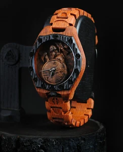 Lonely Viking Handcrafted Wooden watch Viking Mens gift bog oak watch for man - Picture 1 of 8