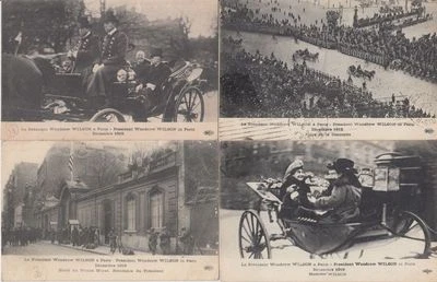 PRESIDENT WOODROW WILSON Visit 1918 Paris 16 Vintage Postcards (L5923) Foto 1 de 4