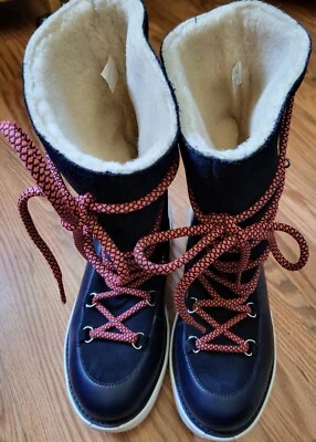 Botas FitFlop Skandi 6.5M (EU 37.5) Forradas de Lana Becerro Medianoche Azul Marino Invierno Foto 1 de 4