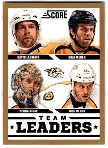 2013-14 Score Team Leaders Gold David Legwand/Pekka Rinne/Richard Clune/Shea