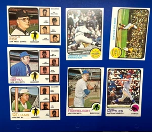 1971-Topps 7 Baseball Cards Lot VG/VG+, NO CREASES W/Yogi Berra-Free Ship - Picture 1 of 2