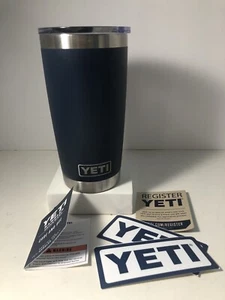YETI Rambler 20 oz. Insulated Tumbler with Magslider Lid - Nordic Blue W/Advert. - Picture 1 of 6