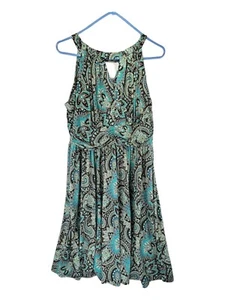 Vestido Dressbarn para mujer 16W multicolor azul y negro estampado de cachemira sin mangas - Imagen 1 de 11