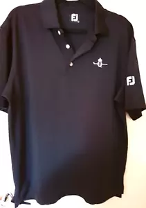 FJ FOOTJOY Black GOLF POLO SHIRT Short Sleeves *LARGE *ELUC - Picture 1 of 3