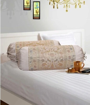 Brocade Jacquard Bolster Cover Bohemian Boho Sofa Pillow Cases For Home Decor - Image 1 of 4