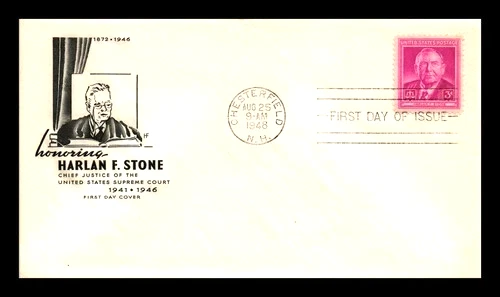 SUPREME COURT JUSTICE HARLAN FISKE STONE CHESTERFIELD NH 1948 FDC #965 FARNAM - Image 1 of 1
