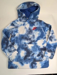 Nike Cloud Fleece Blue Tie-Dye Pullover Hoodie 4 Age 3-4yrs - Picture 1 of 4