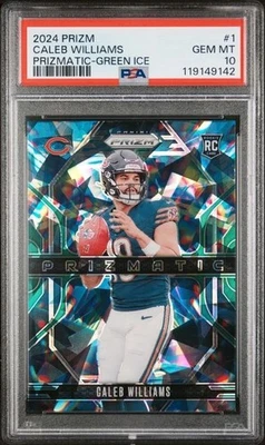 2024 CALEB WILLIAMS ROOKIE GREEN ICE PRIZMATIC PSA 10 PRIZM RC #1 - Image 1 of 2