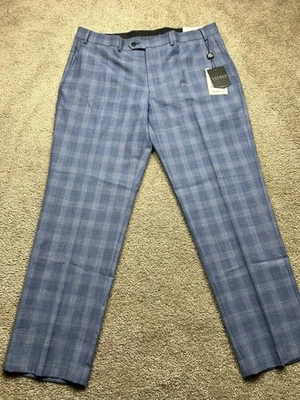 NEW Lauren Ralph Lauren Pants Mens 38X30 Blue Plaid Classic Fit Stretch Tags - Image 1 of 4