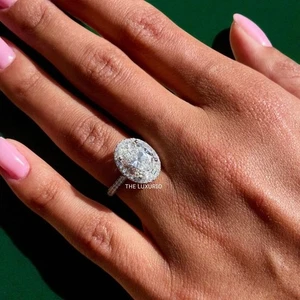 950 Platinum Diamond Ring Engagement Oval Cut 3.75 Carat IGI Lab Grown - Picture 1 of 13